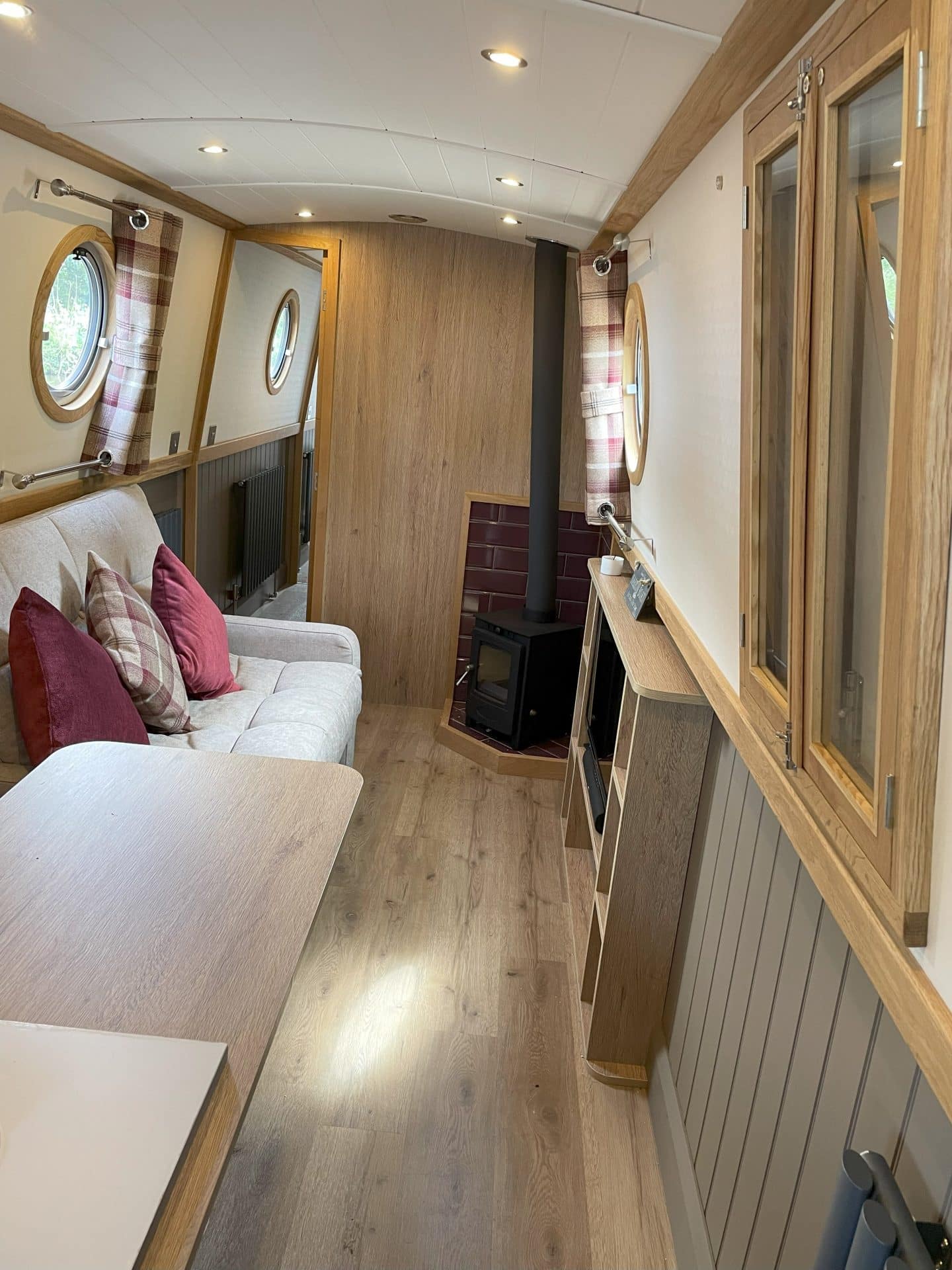 custom boat build interior view