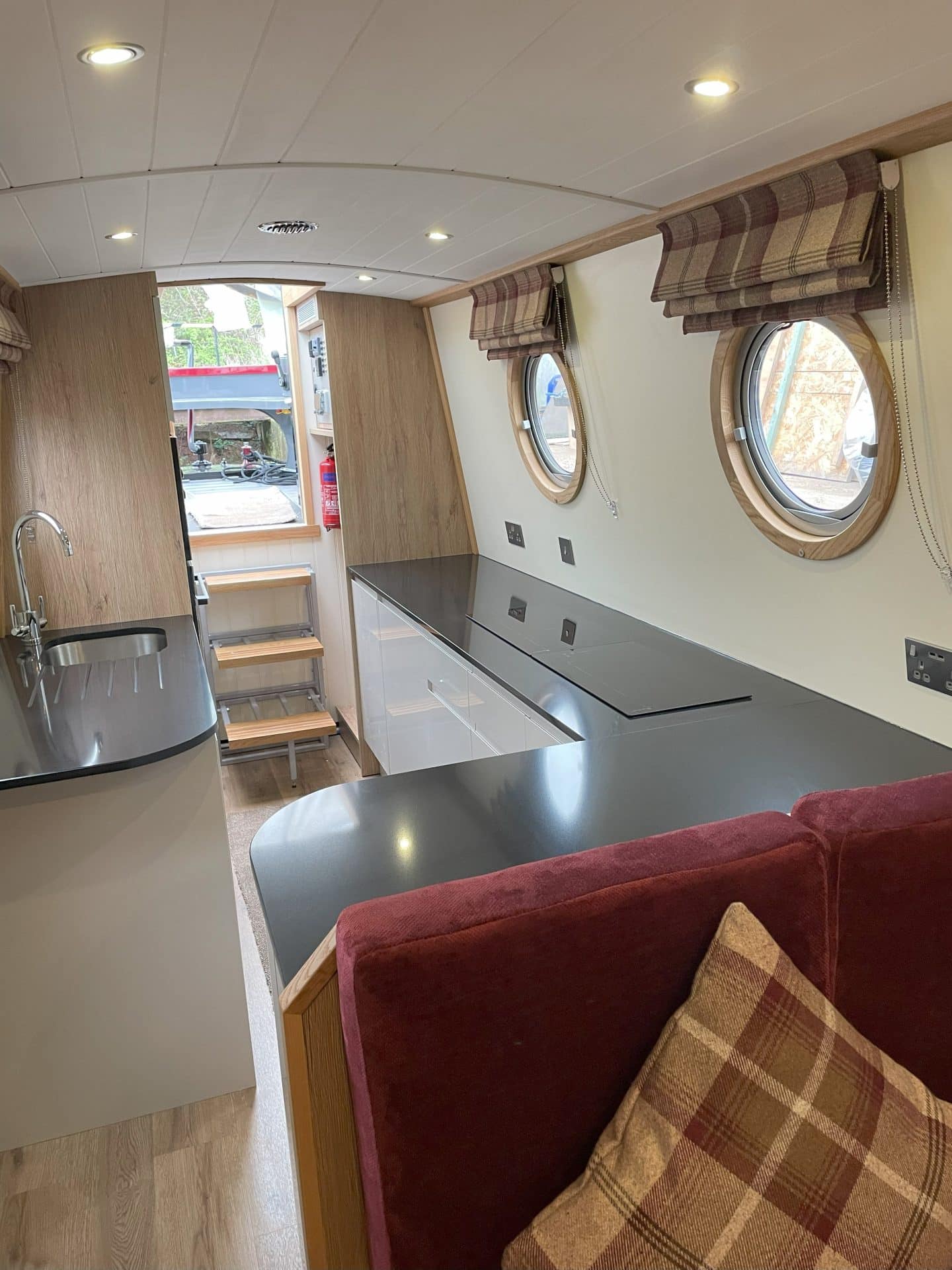 custom boat build interior kitchen