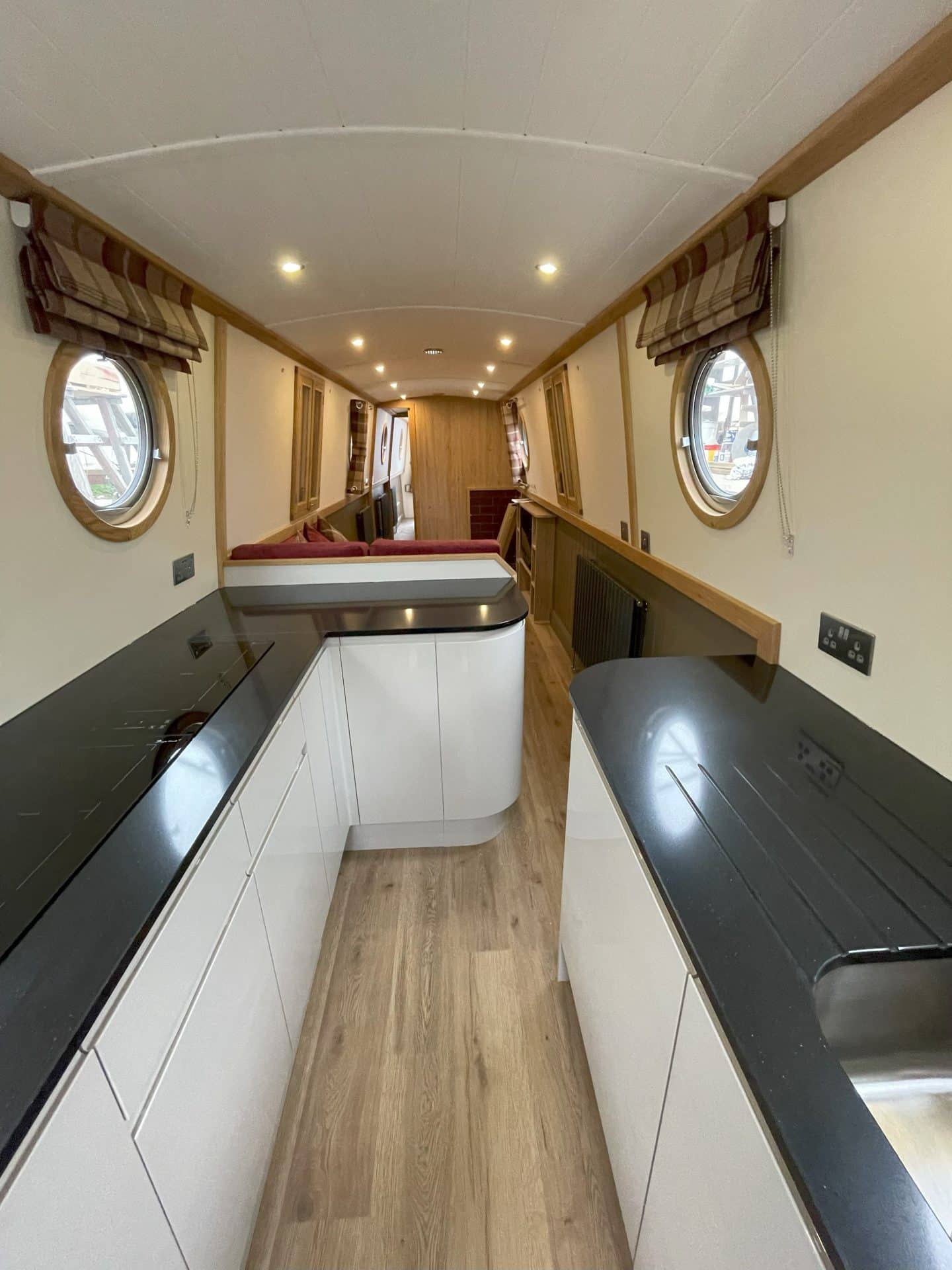 custom boat build interior kitchen