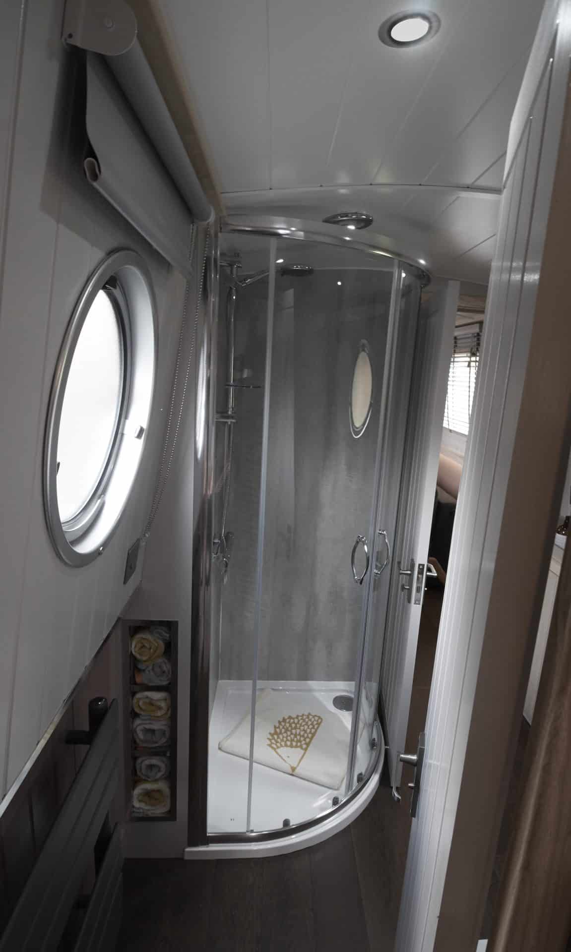 bespoke barge boat build bathroom