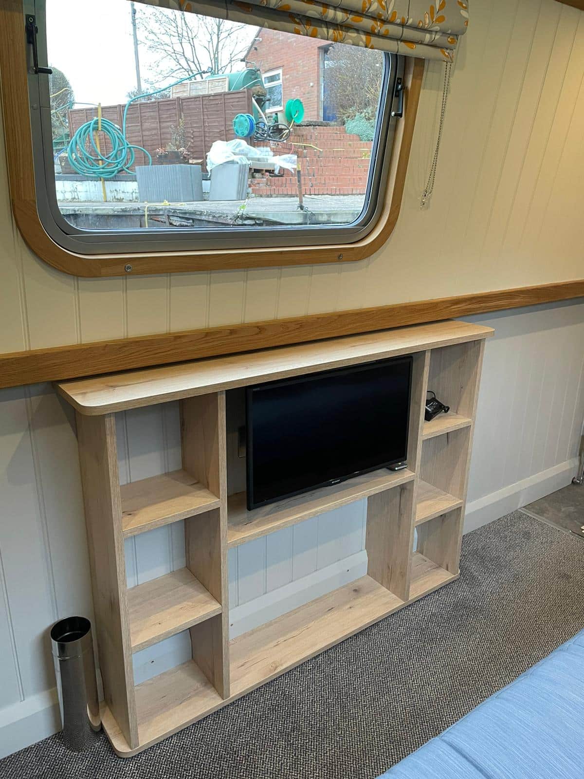 custom barge new boat build interior storage