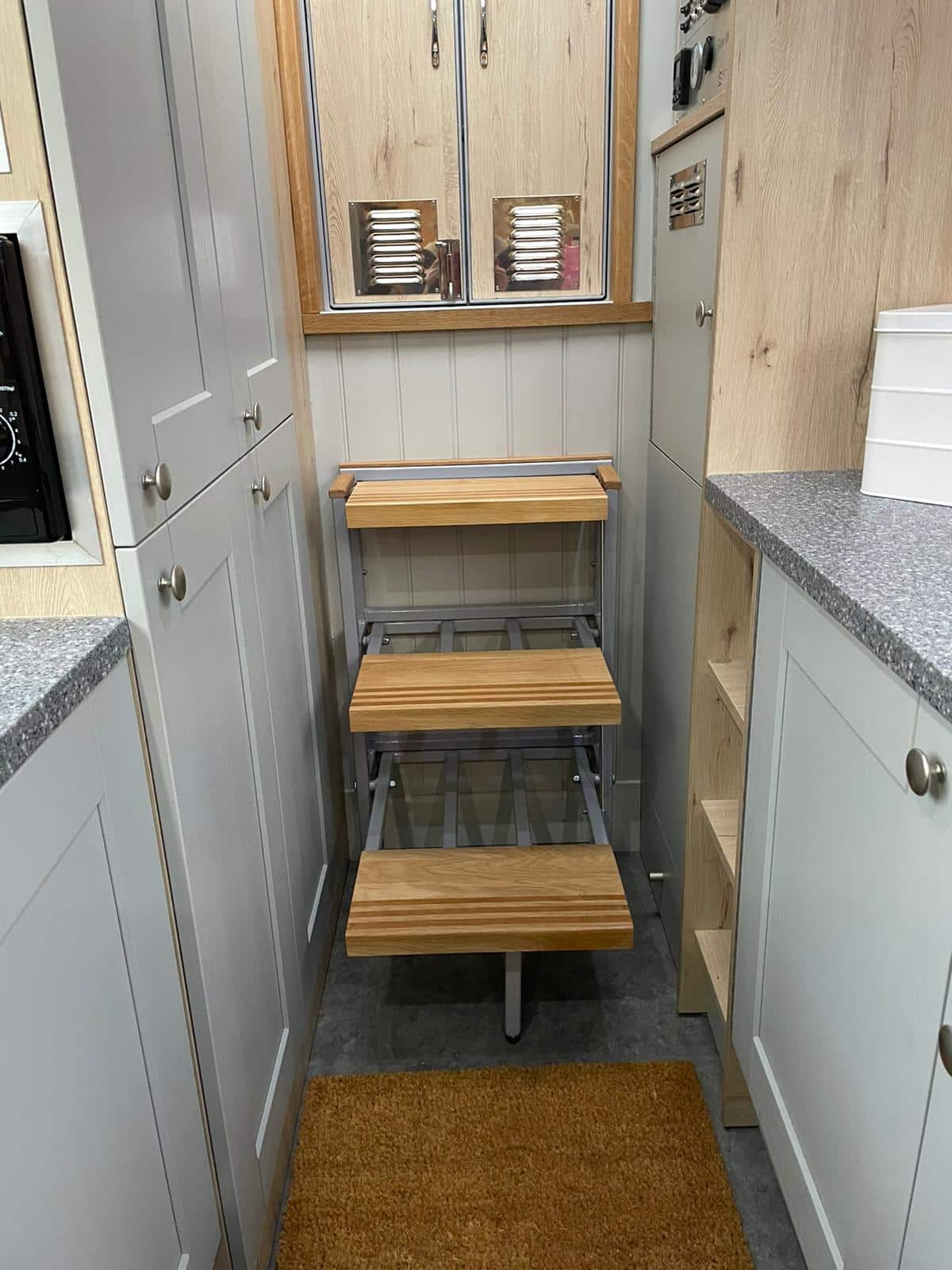 custom barge new boat build rear stairs