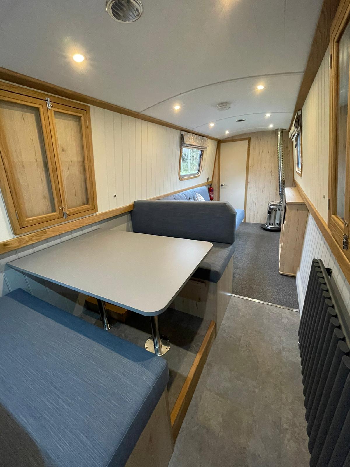 custom canal boat build interior